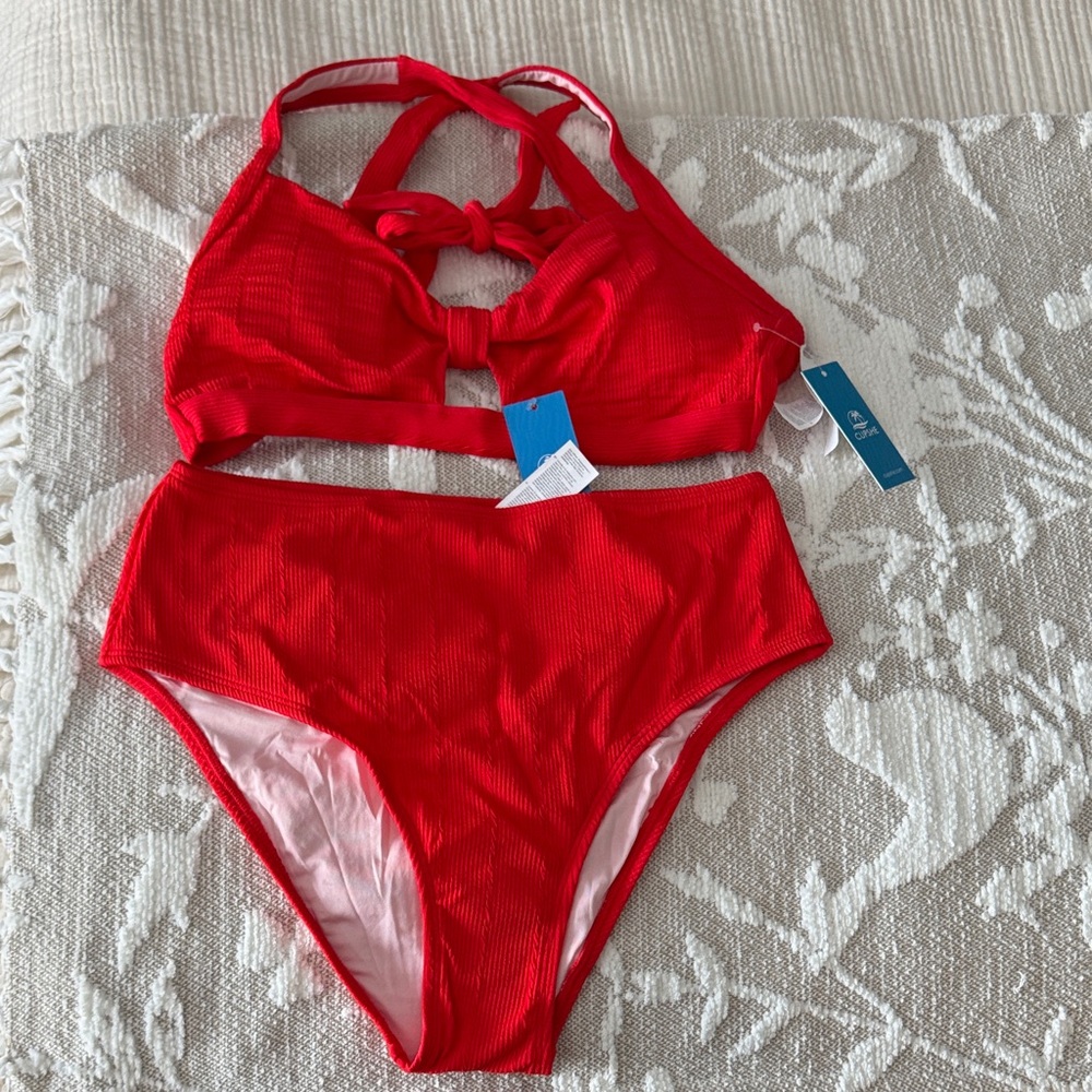 Cupshe Red Bikini Set